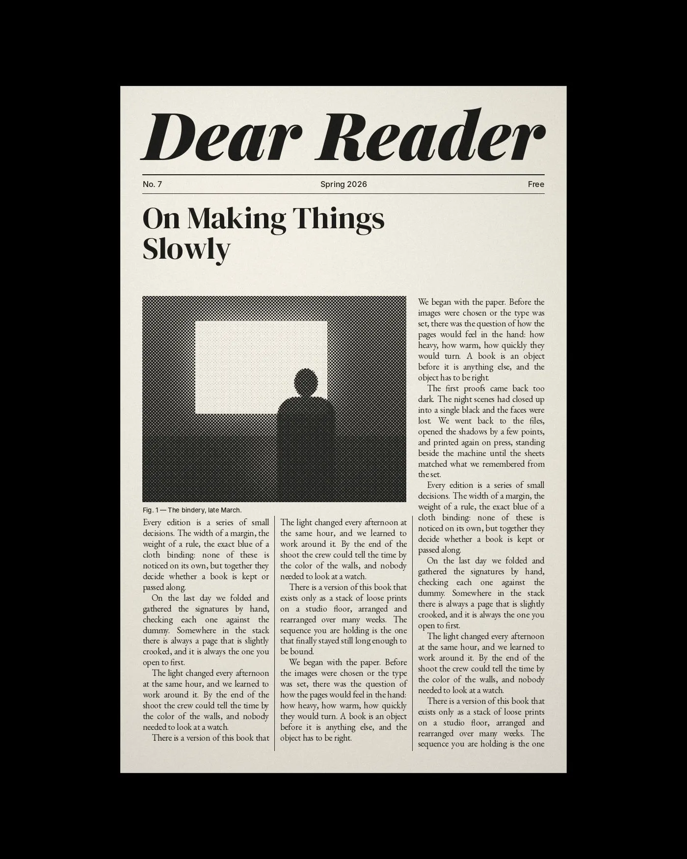Dear Reader, 2026